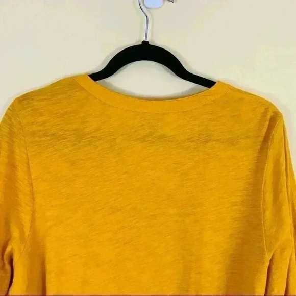 Ava & Viv Golden Yellow V-Neck Balloon Sleeve Cotton Light Weight Blouse Size14W - Picture 8 of 11